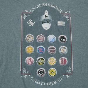 NEW Southern Heritage Long Sleeve Tshirt Mens Gray 2XL COLLECT THEM ALL Beer Cap